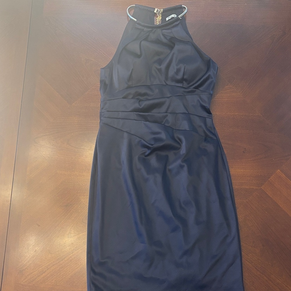 Eliza J Midnight Blue high neck Dress
